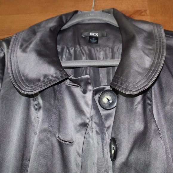 BCX Pleated Satin Pea Coat - Picture 3 of 9